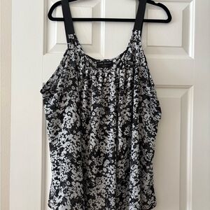 Lane Bryant Monochrome Floral Blouse